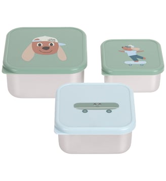 Lot de 3 boîtes à goûter - Lassig - Vert
