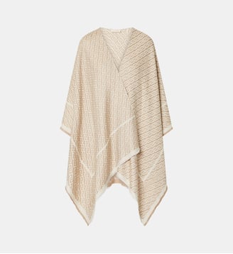 Poncho à logo jacquard - Liu Jo - Beige