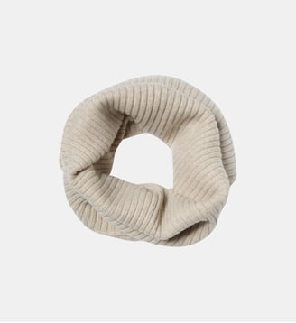 Snood cachemire femme maille côtelée   - Bompard - Sable