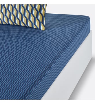 Drap-housse percale de coton - La Redoute Interieurs - Bleu