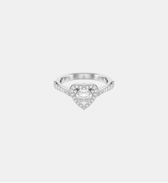 Bague avec motif Una Angelic, Cœur, Métal rhodié - Swarovski - White et rrhodium plated