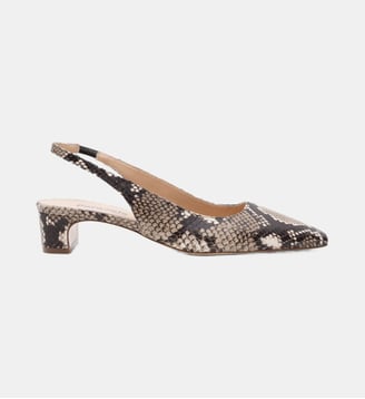 Nevada - Slingback En Cuir Imprimé Serpent Parallèle