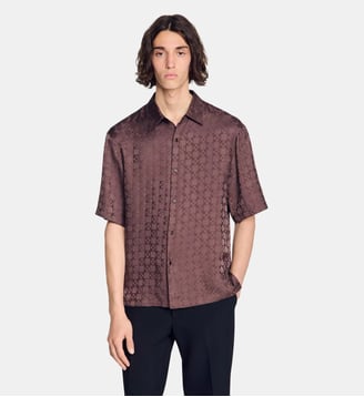Chemise fluide square Cross - Sandro - Chocolat