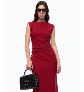 Robe fourreau mi-longue ceinturée - Pinko - Multicolore