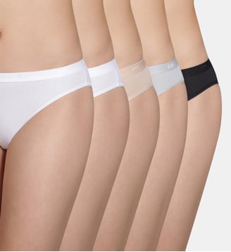 Lot de 5 Slips Coton Les Pockets Coton - Dim - Blanc