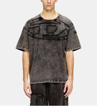 T-shirt en coton décontractée avec applique Oval D Diesel