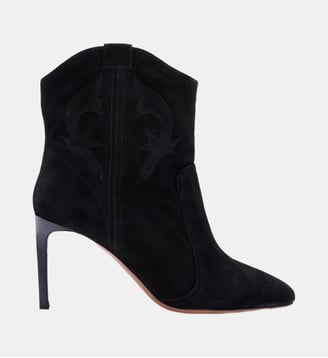 Bottines western Caitin en croûte de cuir - Ba&sh - Noir