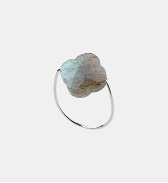 Bague, labradorite, or blanc Morganne Bello