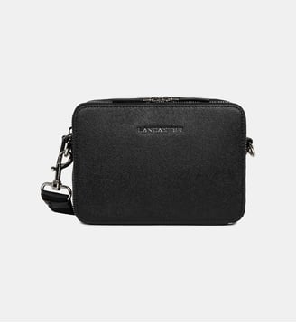 Petite sacoche Delphino Lucas en cuir - Lancaster - Noir