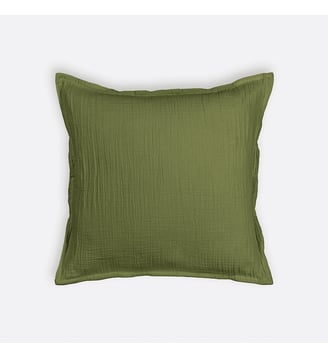 Housse de coussin gaze de coton - La Redoute Interieurs - Vert pesto