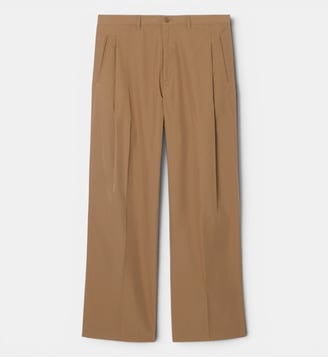 Pantalon à plis en twill loose fit - Lacoste - Marron