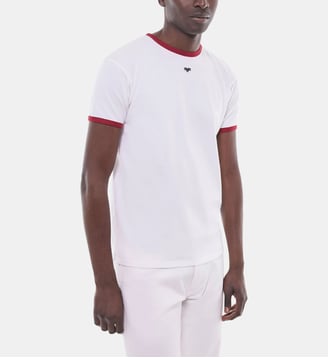 T-shirt droit en coton monogramme - Fursac - Blanc et autre