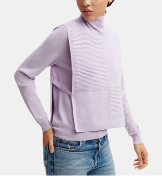 Plastron point ottoman - Bompard - Violet foncé