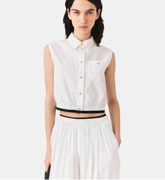 Chemise courte sans manches - Maje - Blanc