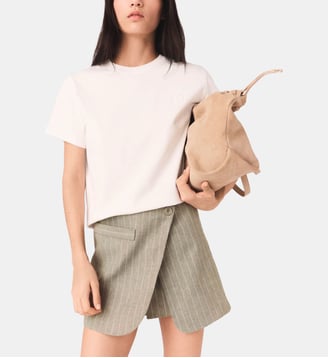 Short trompe l'œil en lin mélangé - Maje - Kaki