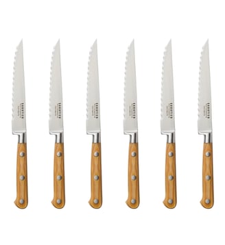 Set 6 couteaux steak - Sabatier Trompette - Bois