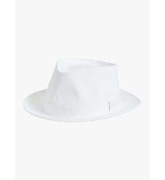 chapeau Biblos en coton beige rocher - Agnès b. - Blanc