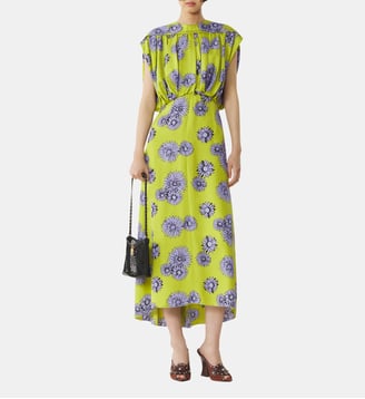 Robe Midi En Soie Imprimée - Lanvin - Vert