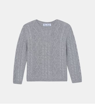 Pull -   laine maille tricot tréssée - Tartine Et Chocolat - Gris clair