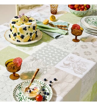 Chemin de table pur coton - Garnier Thiebaut - Vert vif