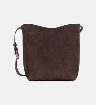 Sac seau Suède en cuir - Lancaster - Marron