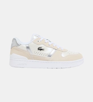 Sneakers T-Clip Set femme en cuir - Lacoste - Blanc et beige