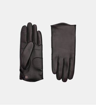 Gants Ruba Mobilité Homme Cuir Doublés Soie - Agnelle - Noir tactile