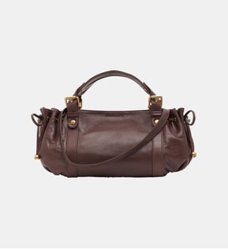 Mini sac à main en cuir effet froissé – 12H - Gerard Darel - Marron