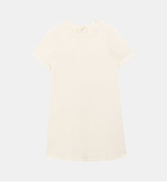 Robe courte droite uni RUOLY - La Petite Etoile - Écru