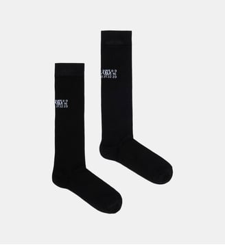 Chaussettes avec logo numérique - MM6 Maison Margiela - Noir