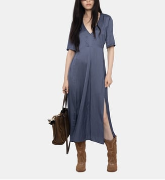 Robe Rodalan Satin - Zadig&Voltaire - Bleu storm