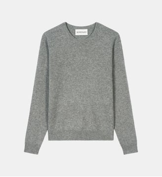 Pull droit en cachemire   - Bompard - Gris météore