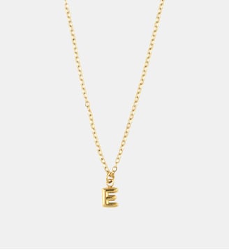Collier à pendentif lettre E acier inoxydable - Balaboosté - Doré