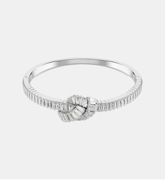 Bracelet-jonc Matrix, Nœud, Métal rhodié - Swarovski - White