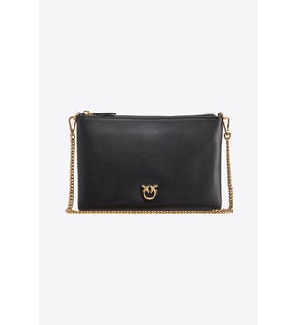 Sac moyen à épaule flat love bag simply - Pinko - Noir et doré