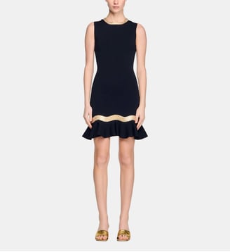 Robe courte maille à chaîne métal - Sandro - Noir