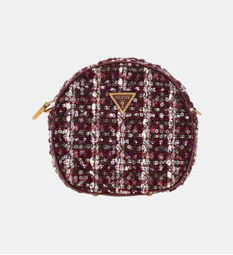 Mini sac à bandoulière Giully tweed - Guess - Rouge