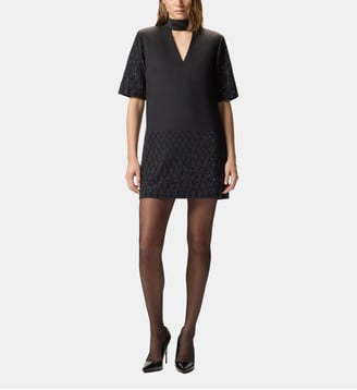 Robe t-shirt à strass - Pinko - Limousine noire