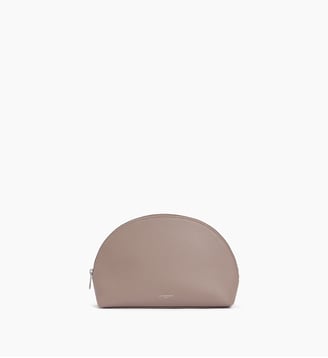 Trousse de toilette demi-lune en cuir grainé - Le Tanneur - Gris fossile