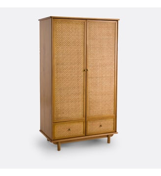 Armoire pin massif et cannage - La Redoute Interieurs - Pin ciré