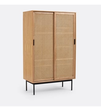 Armoire 2 portes coulissantes Waska - La Redoute Interieurs - Naturel noir