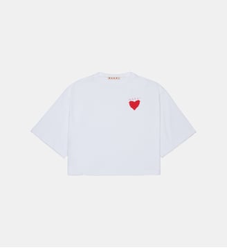 T-shirt avec cœur imprimé - Marni - Blanc