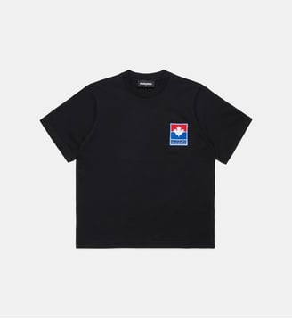 Tee-shirt en jersey avec logo en écusson - Dsquared2 - Noir