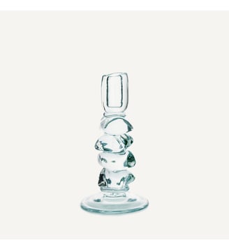 Bougeoir en verre transparent, H23 cm AM.PM