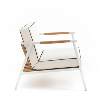 Fauteuil de jardin aluminium et teck - AM.PM - Blanc