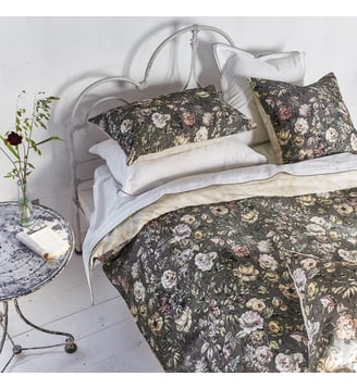 Housse de couette imprimée en satin de coton, MANSUR - Designers Guild - Marron