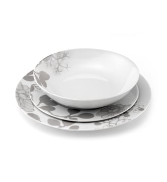 Service de vaisselle 18 pièces - Médard de Noblat - Blanc et vert