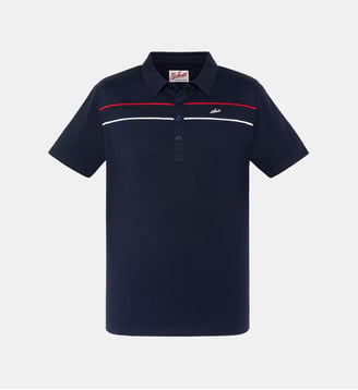 Polo en jersey avec liserés contrastés - Schott - Marine