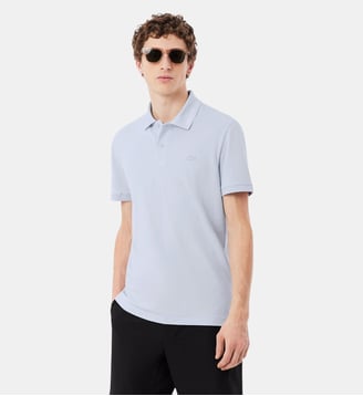 Polo Commuter slim fit Piqué marquage jacquard - Lacoste - Bleu clair phoenix