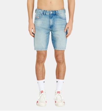 Short en jean slim en coton bio - Diesel - Bleu clair